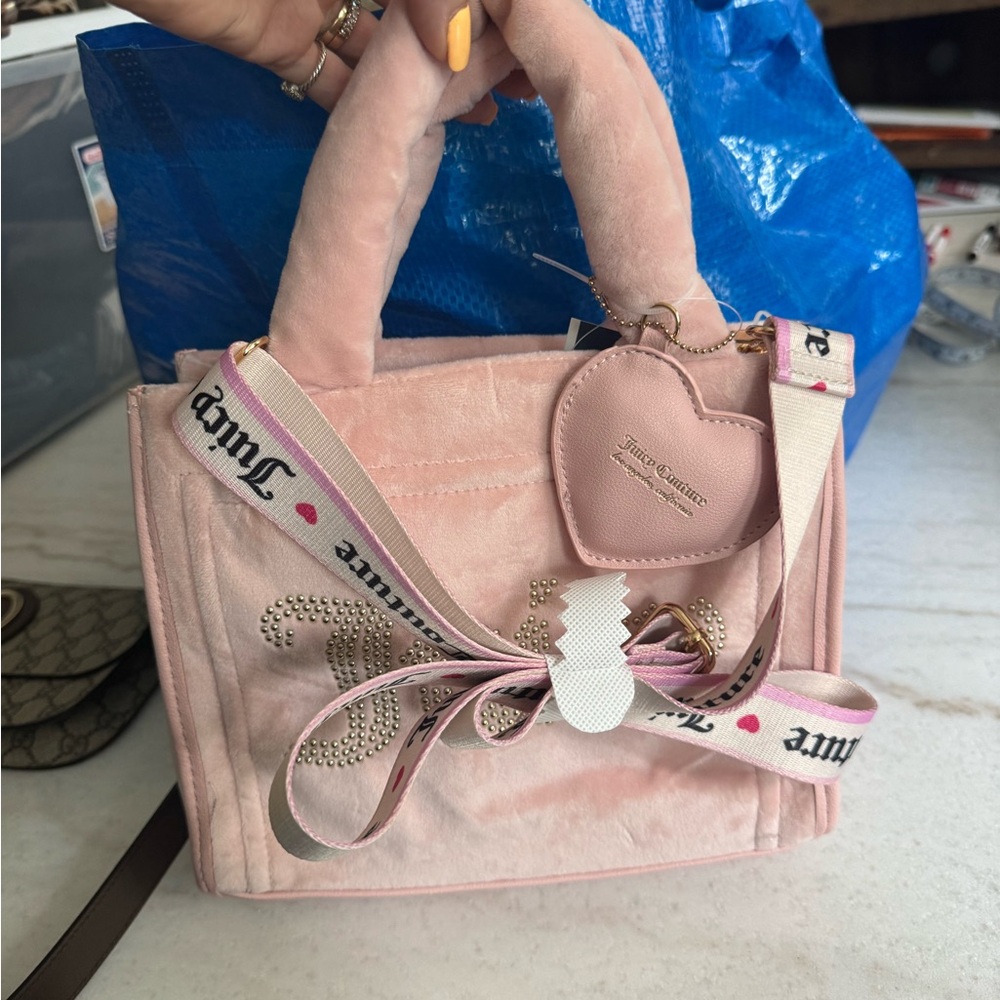 Juicy Couture Mini Bag in Blush Velvet with Gold Accents viral on tic tok